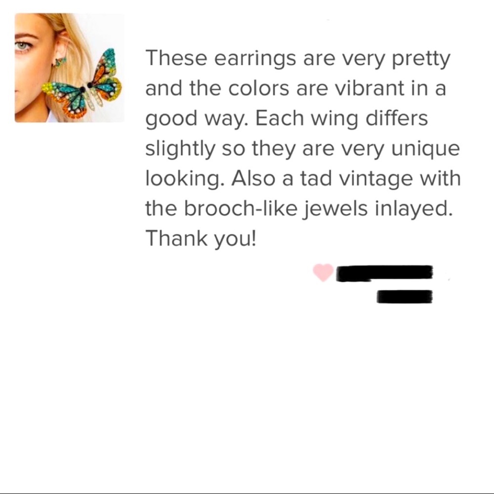 π3/$30 New Crystal Butterfly Earrings - Picture 4 of 4